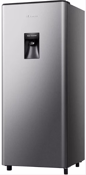 Hisense 229L Single Door Fridge RR229D4WGU; Water Dispenser, Defrost Refrigerator – Silver.