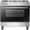 Hisense Cooker 90x60cm 4-Gas Burners And 2-Electric Plate HF942GEES, Electric Oven, Auto Ignition, Flame Failure Protection, Grill, Rotisserie – Inox.