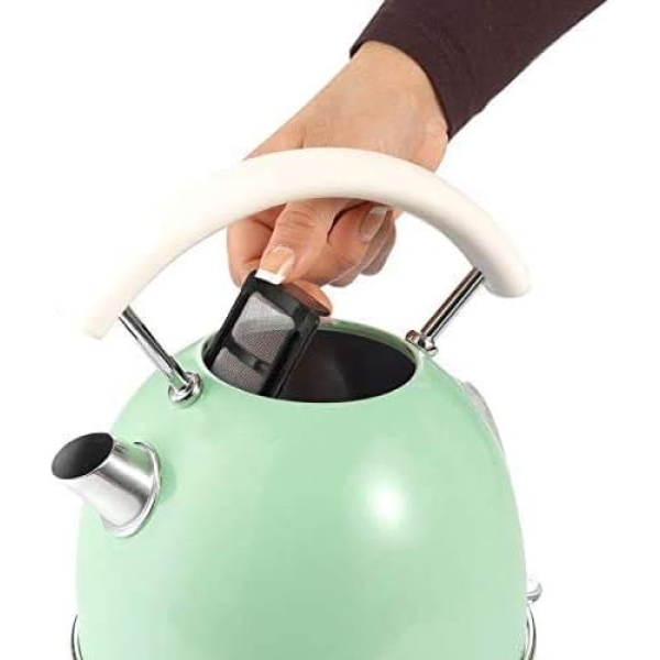 Ariete 2877 Retro Style Cordless Dome Kettle, Filter, 1.7 Litre Capacity, Vintage Design - Green - Image 3