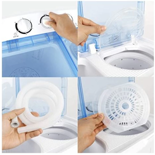 Hisense 7kg Twin Tub Washing Machine WSBE701; Semi-automatic Washing Machine – White - Image 3