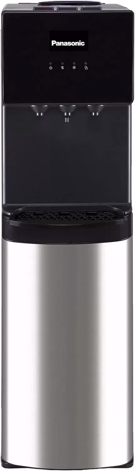 Panasonic Top Loading Water Dispenser SDMWD3238, 20L Storage Cabinet, Hot Cold & Normal - Silver Black