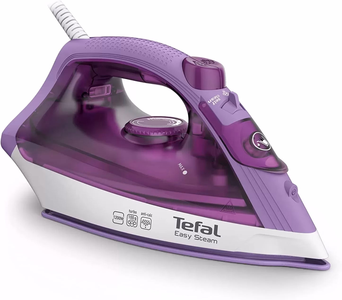 Tefal Steam Iron FV1953M0, 1200W, 100g/min, 220ml - Violet.