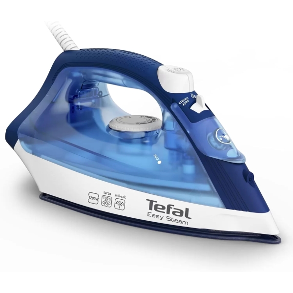 Tefal Easy Steam, Steam Iron FV1941M0, Non-stick, Anti-scale, 220 ml, 1200 Watts, Blue.