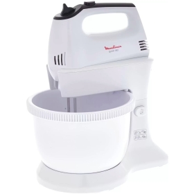 Quick Mix Stand Mixer Powerful 300 watts motor 3.5 litre Capacity auto-Rotating Plastic Bowl Stainless Steel Whisks And Dough Hooks 5 Speeds + Turbo Button