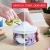 Tefal K1330404 Manual Food Chopper and Mixer, Stainless Steel Blades for Vegetables, Onions, Herbs and Nuts, 5 Second Chopper, 500 ml, Green - Image 6