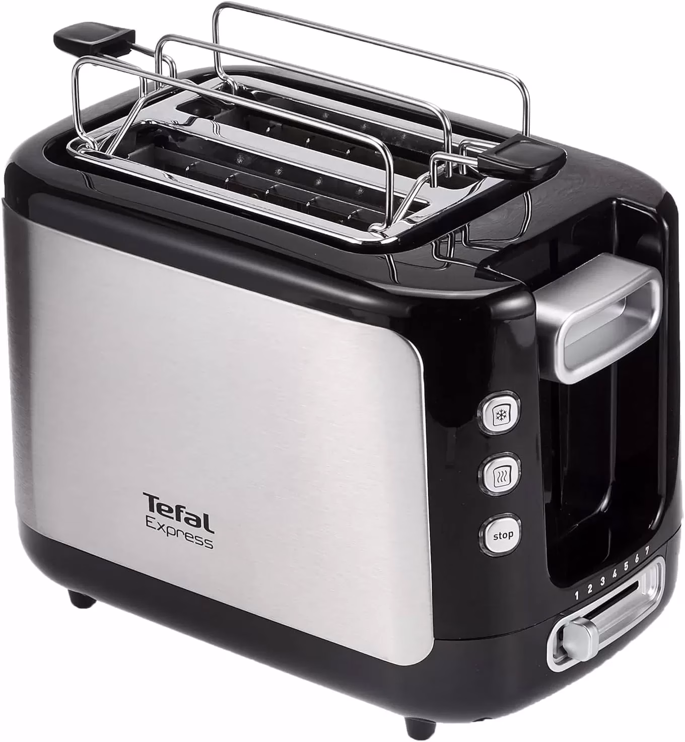 Tefal Express 2 Slot Bread Toaster With Ban Warmer, Stainless Steel - TT365027