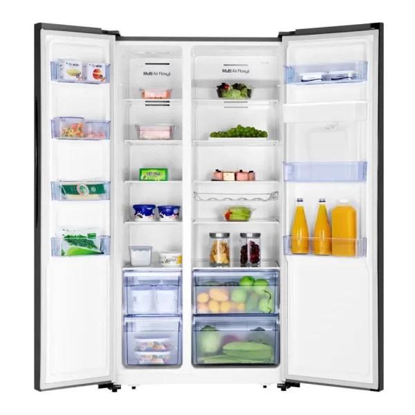Hisense 670L Side-by-side Refrigerator with Water Dispenser H670SMIA-WD, Total No Frost – Glass Black - Image 3