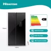 Hisense 670L Side-by-side Refrigerator with Water Dispenser H670SMIA-WD, Total No Frost – Glass Black - Image 2