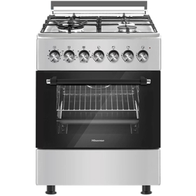Hisense Cooker 3-Gas Burners And 1-Electric Plate 60x60cm HF631GEES, Electric Oven & Grill, Auto Ignition, Flame Failure Protection.