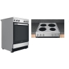 Ariston Full Electric Cooker 60x60cm AS67G1MCXT; Electric Oven & Grill, Embossed, Cast Iron Pan Supports – Inox.