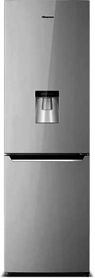 Hisense 341L Fridge (Net 262L) RB341D4WGU; Double Door Defrost Refrigerator With Water Dispenser – Silver