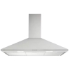 Hisense 90cm HHO90TASS Pyramid Hood, Chimney Cooker Kitchen Extractor Fan – Silver. 65 dB noise level 90cm width 3 speed settings Washable grease filters Chimney design 330m³/h airflow D energy efficiency Push buttons LED Light 67W power output