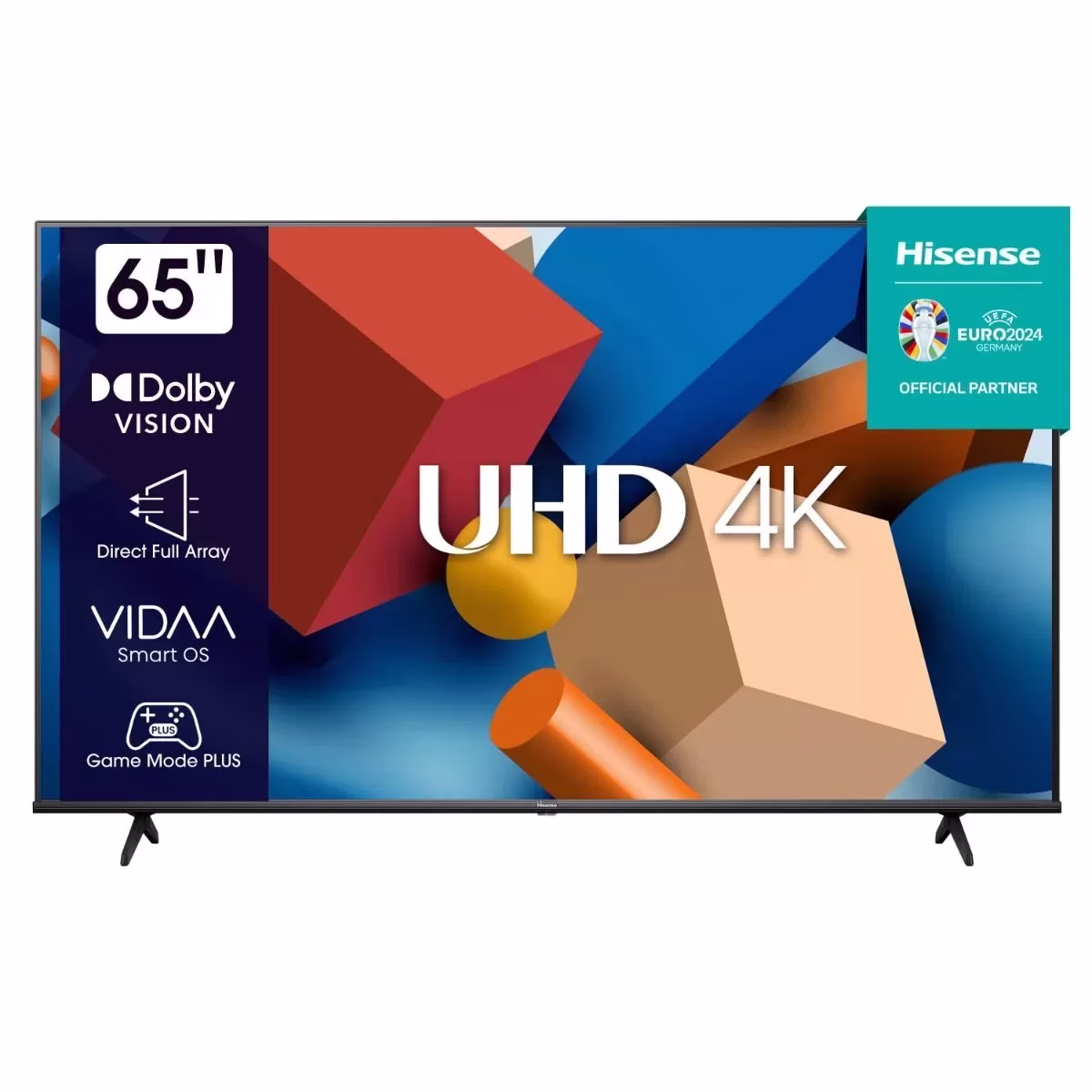 Hisense 65" 65A6K Smart TV VIDAA, UHD 4K, Bluetooth, HDMI USB, Built In Decoder - Black