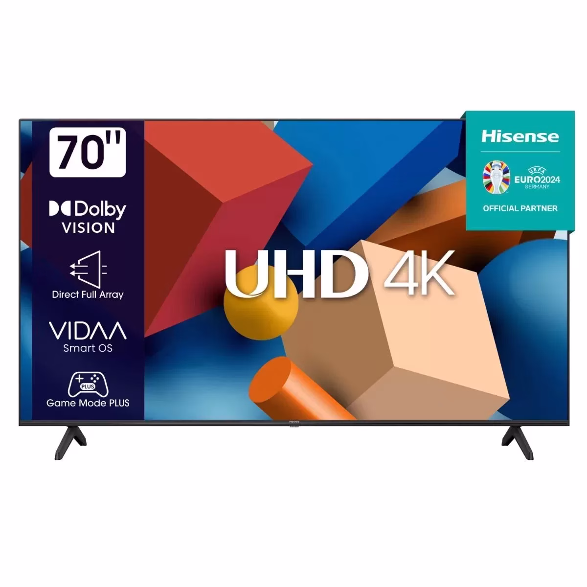 Hisense 70" UHD 4K Smart VIDAA TV 70A6KS, Airplay 2, HDR, Bluetooth, Wifi, USB, HDMI With Inbuilt Free To Air Decoder – Black