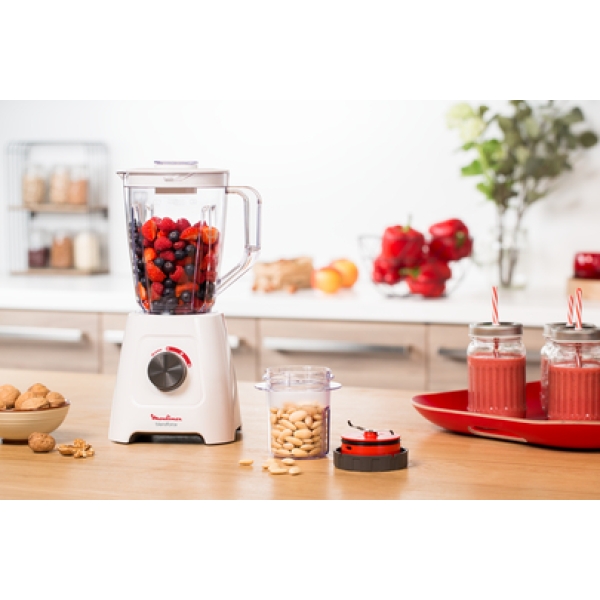 Moulinex Blender BlendForce 2 LM423127, 2L Plastic Jar, 600W, 2 Mills - White - Image 6