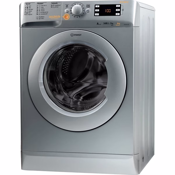 Indesit 9/6kg Washer Dryer Combination Washing Machine, XWDE961480; 1400rpm – Italy – Silver