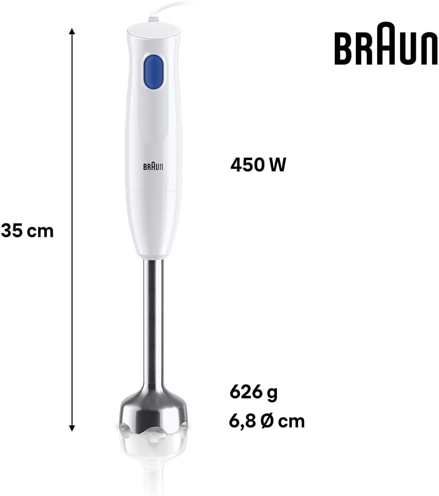Braun 2-In-1 Hand Blender MQ10.201 | 450W w/ Chopper & Plastic Beaker - Image 7