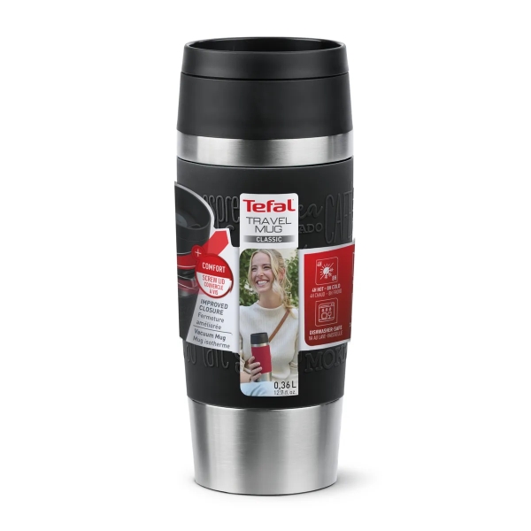 Tefal 0.36L Thermal Travel Mug K3081114 - Black
