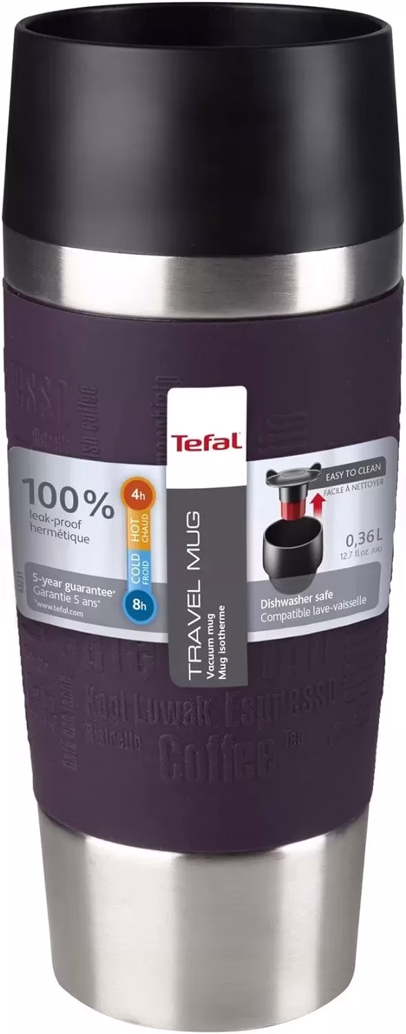 Tefal 0.36L Thermal Travel Mug K3085114 - Blackberry