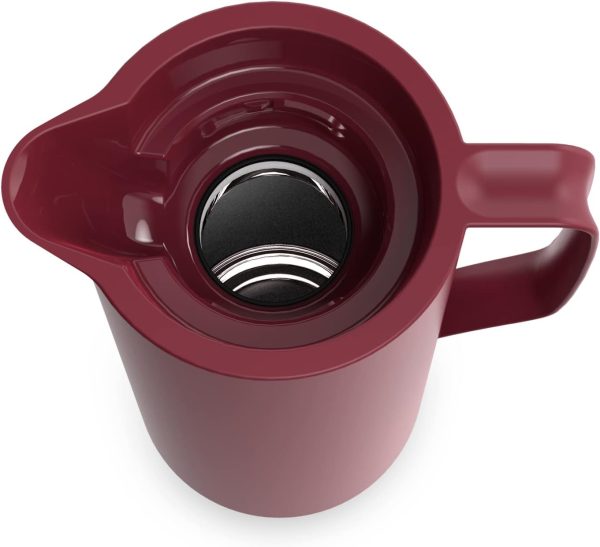 Tefal Motiva Jug, Vacuum Flask, 1- Liter, Glass Liner N4170210 - Red Wine - Image 3