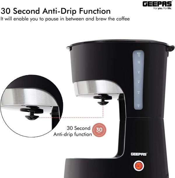 Geepas 1.5L Coffee Maker With Filter GCM6103 - Image 7