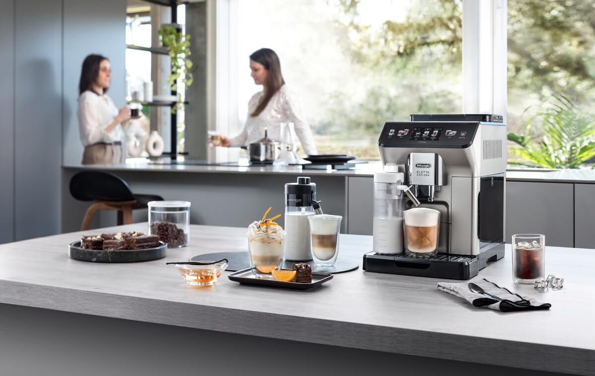Delonghi Eletta Explore Automatic Coffee Machine, w/ LatteCrema Hot and Cool Creative Coffee, Wi-Fi ECAM450.65.S - Image 8