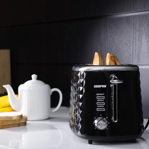 Geepas 850W 2 Slice Bread Toaster, Defrost & Reheat Function GTB26536 - Image 6