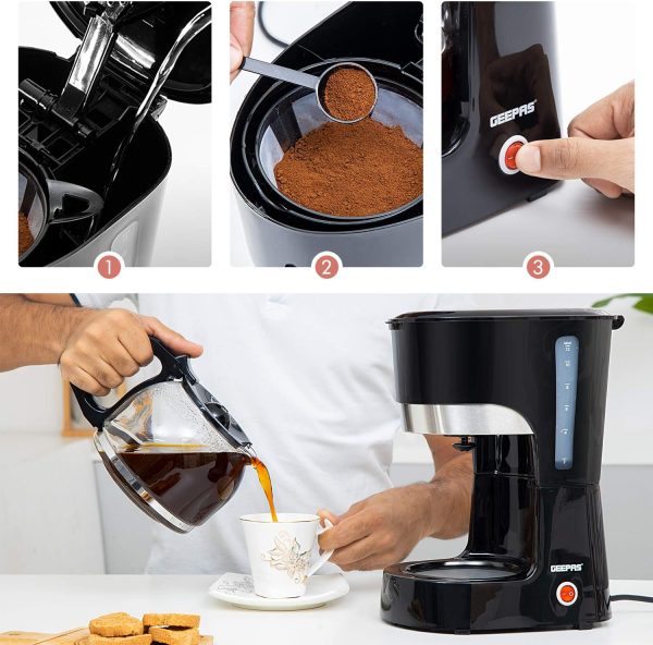 Geepas 1.5L Coffee Maker With Filter GCM6103 - Image 3