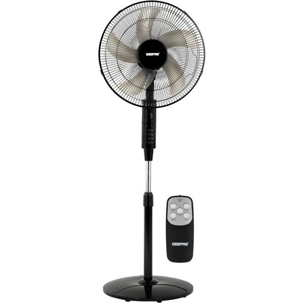 Geepas 16" Stand Fan w/ Remote Control | 60W | 5 Leaf Blades | GF9489