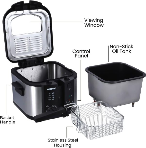 Geepas 3L Deep Fryer, 2180W, GDF36014 - Image 3