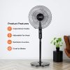 Geepas 16" Stand Fan | 3 Speeds | 5 Leaf Blades | GF9488 - Image 7