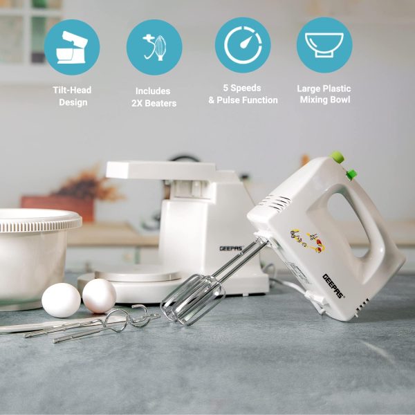 Geepas Stand Mixer With Bowl GHB2002 - Image 2