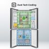 Hisense 561 L Side By Side Refrigerator | RQ561N4AB1 | Total No Frost | 4 Doors | Glass Black - Image 8