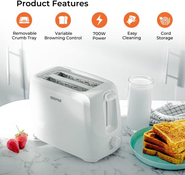Geepas 2 Slice Bread Toaster GBT36515 - Image 3