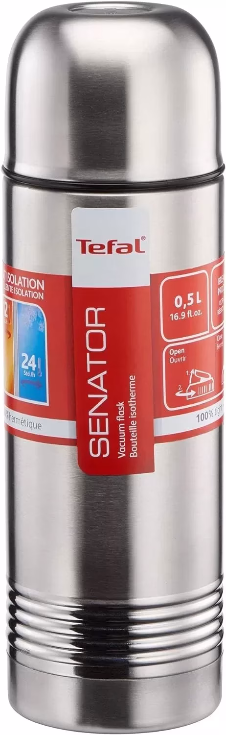 TEFAL K3063214 SENATOR 0.5L Vacuum Flask, Hot Up To 12 Hours Cold Up To 24 Hours
