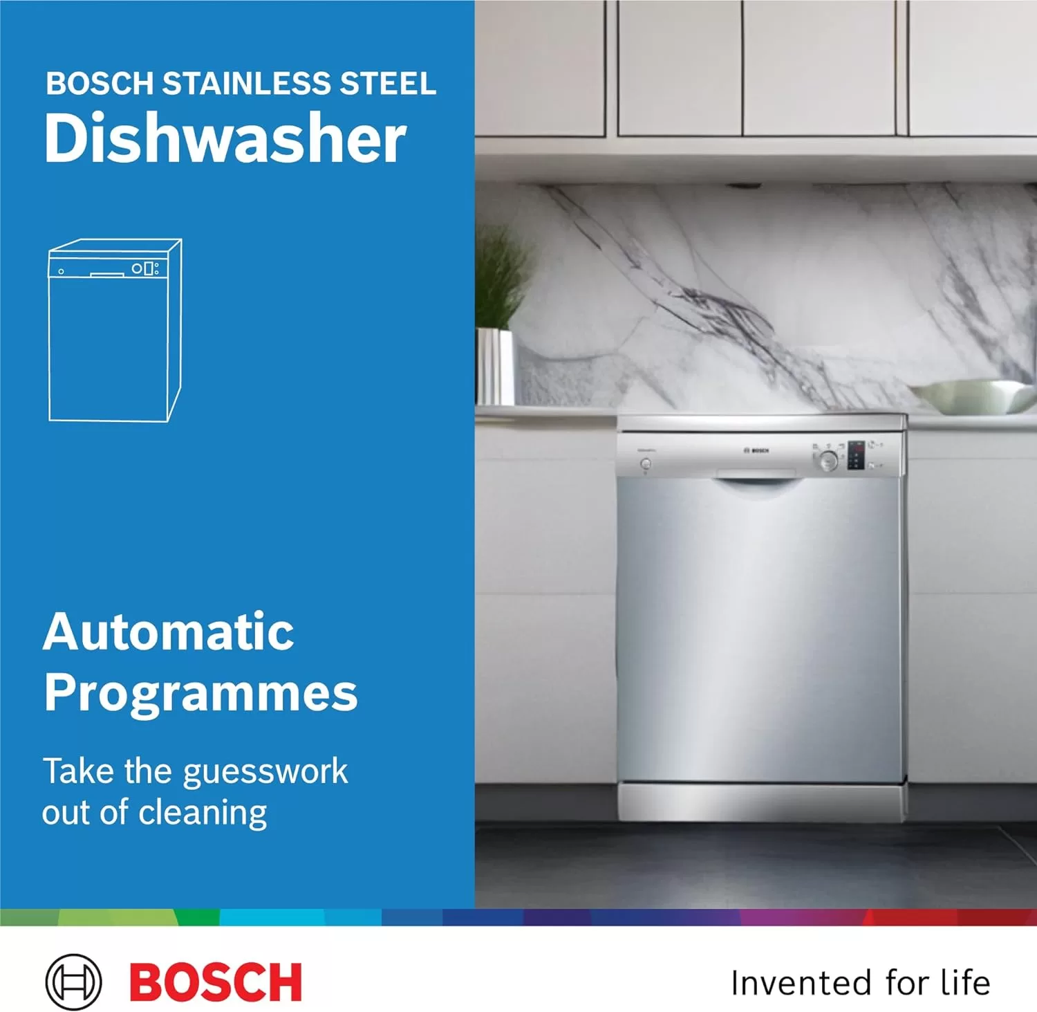 Bosch Dishwasher, 12 Place Settings, 60cm, 5 Programs, SMS50D08GC - Image 5