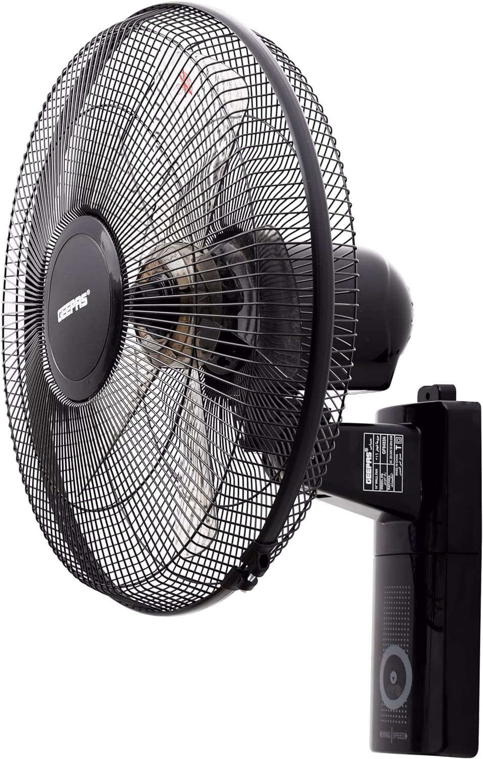 Geepas 16" Wall Fan | 3 Speeds | 60W | 5 Leaf Blades | GF9483