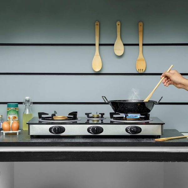 Geepas 3 Gas Burner Cooker | Top Glass | Auto Ignition | GGC31012 - Image 3
