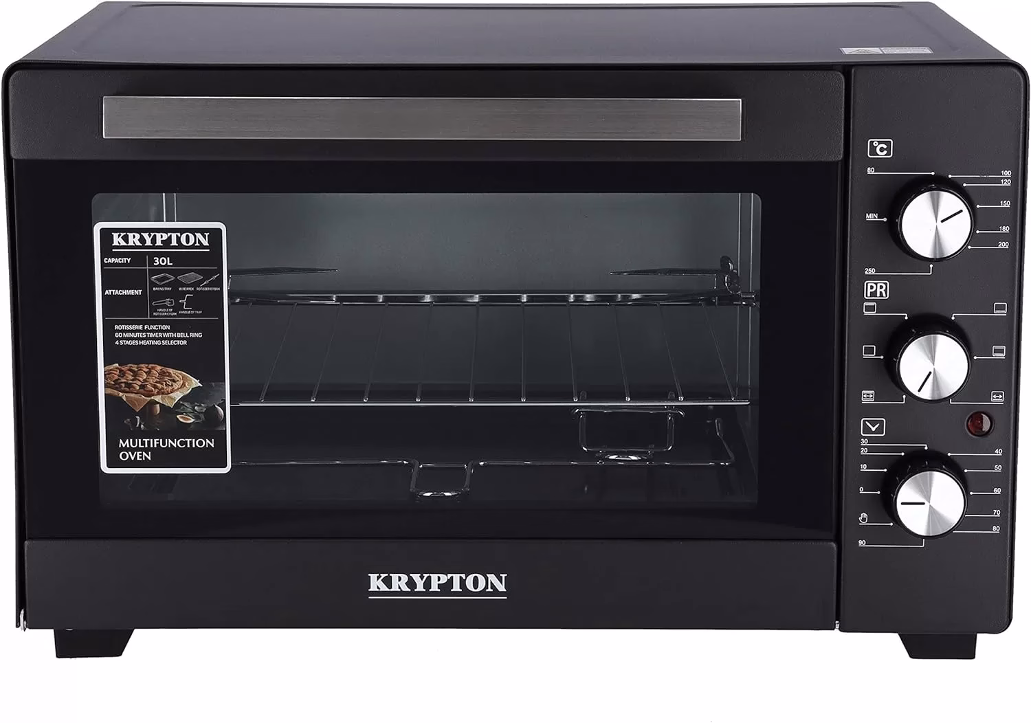 Krypton 30L Electric Oven With Rotisserie, KNO5324 - Black