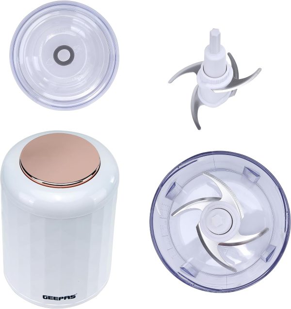Geepas Food Chopper GMC42012, 500ML, 400W, 4 Bi-Level Stainless Steel Blades - Image 2