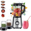 Kenwood Blender BLM45.720SS | 1000W | 2X 2L Glass Jars + 2 Mills