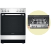 Indesit Full Gas Cooker 60x60cm IS67G1PCX, 4 Gas Burners, Gas Oven & Grill, Rotisserie, Minute Minder, Enamel Pan Supports – Inox