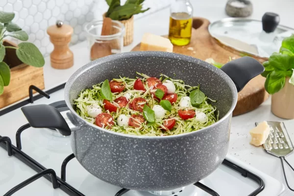 TEFAL Cook Natural 24 cm Non-Stick Aluminium Granite Stew Pot  B5794602 - Grey - Image 3