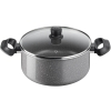 TEFAL Cook Natural 24 cm Non-Stick Aluminium Granite Stew Pot  B5794602 - Grey