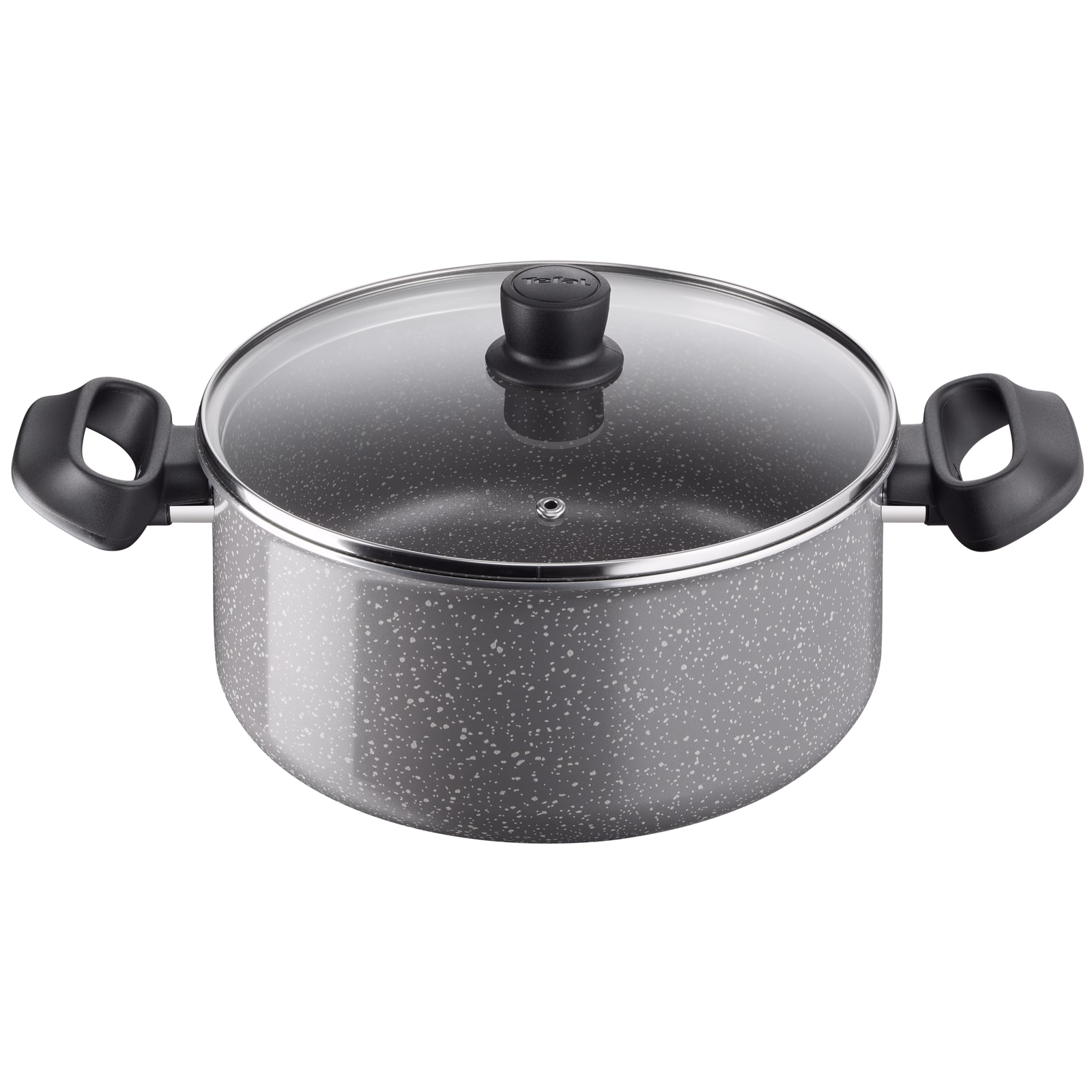 TEFAL Cook Natural 24 cm Non-Stick Aluminium Granite Stew Pot B5794602 - Grey