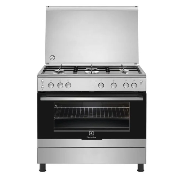 Electrolux Full Gas Cooker 90x60CM EKG9000G9X, Wide Gas Oven & Grill, Rotisserie, Auto Safety Device - Silver
