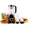 Geepas 3-In-1 Super Blender GSB44033, 1.5L Unbreakable Blending Jar, Smoothie Tritan Jar, Travel Bottle, 350W - Black