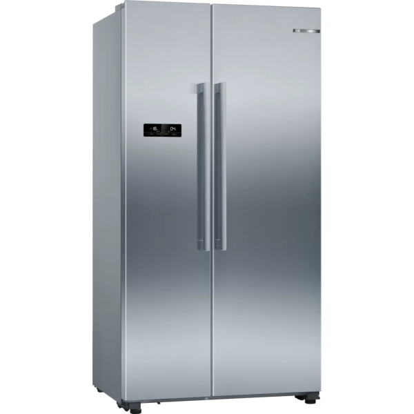 Bosch Series 4, 580L, American Side By Side Refrigerator, Brushed Steel Anti-fingerprint, Frost Free Fridge Freezer KAN93VIFPG