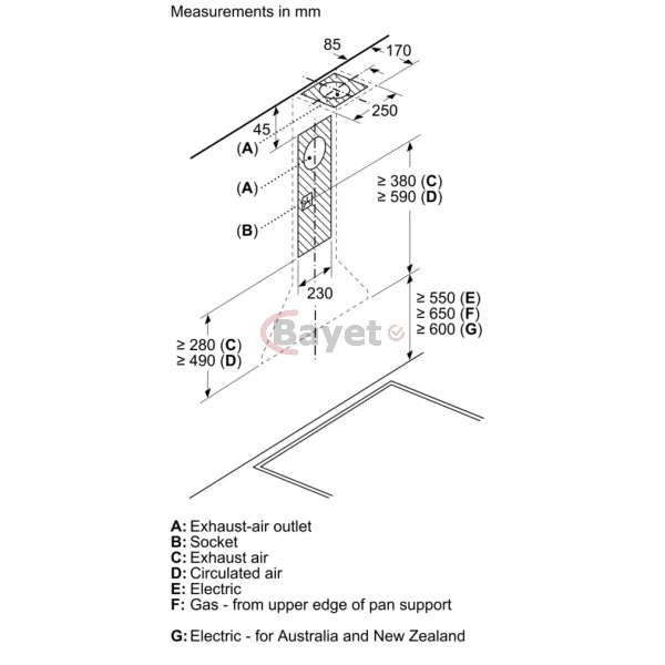 Bosch 90cm Chimney Wall Mounted Built-In Cooker Hood, DWP94BC50B - Stainless Steel - Image 8