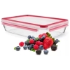Tefal MASTERSEAL Fresh Glass - Rectangle Glass Food Storage Container - 2L K3010512 - Red